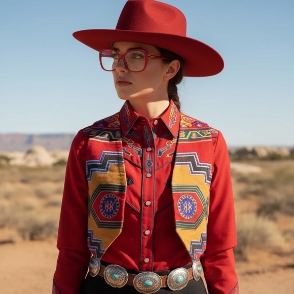 Hairston Roberson Ropa Jackets & Blazers - Hairston Roberson Ropa Southwest Vest. Vintage Boho